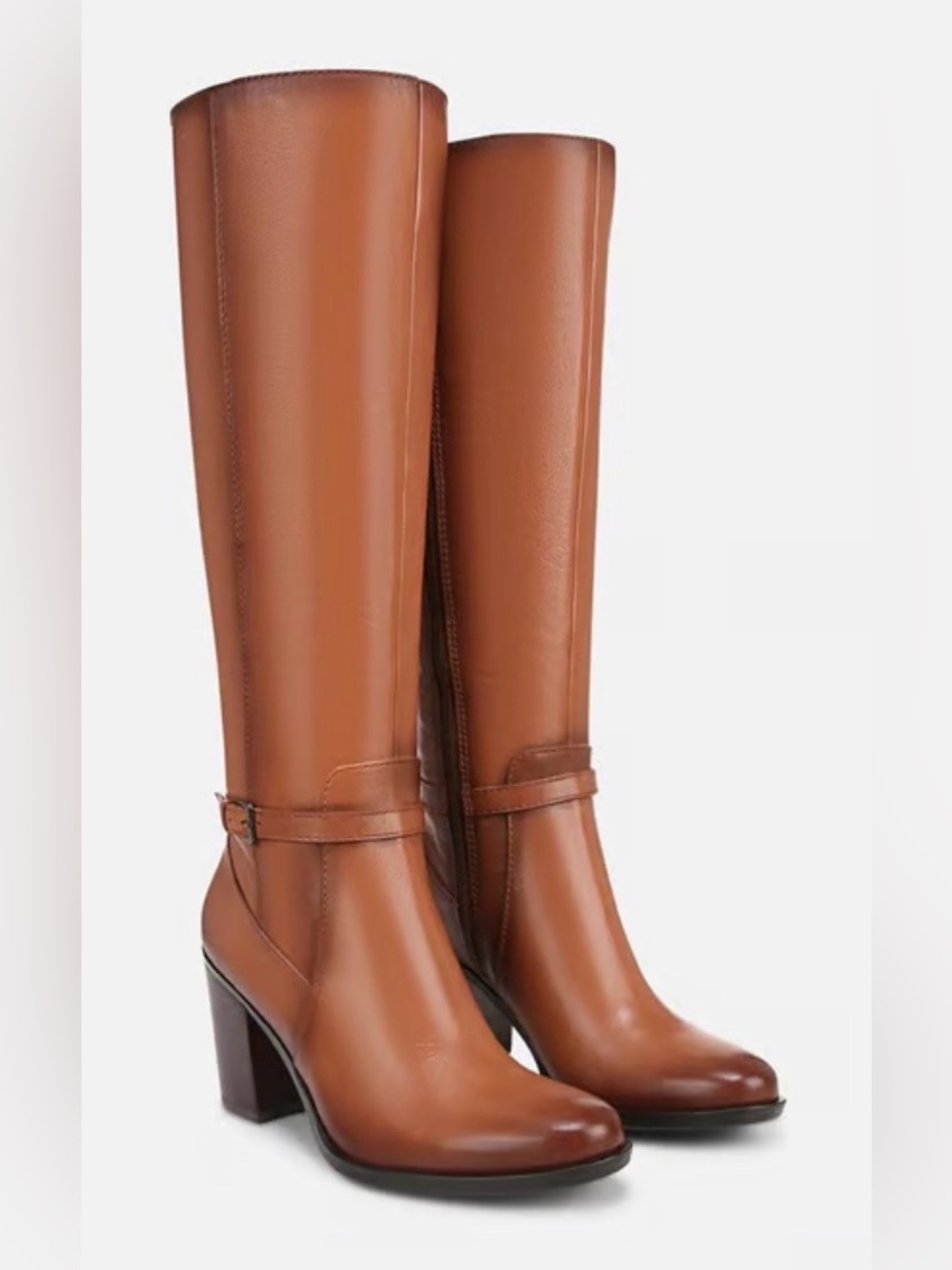 Naturalizer Kalina Knee-High Boots in Cider Spice Leather. Sz 9 extra wide calf